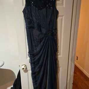 Tadashi Shoji Midnight Blue Maxi Dress